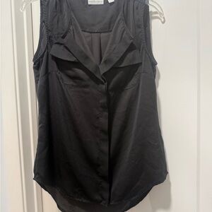 New York & Company Black Sleeveless Blouse